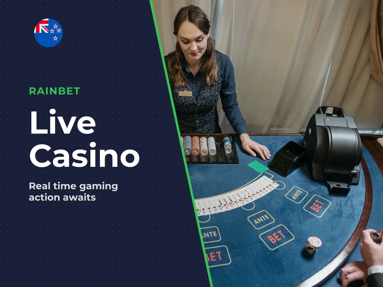 Live games, blackjack and roulette. The